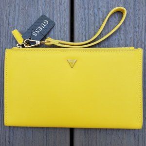 GUESS Wallet Bright Yellow with Wristlet